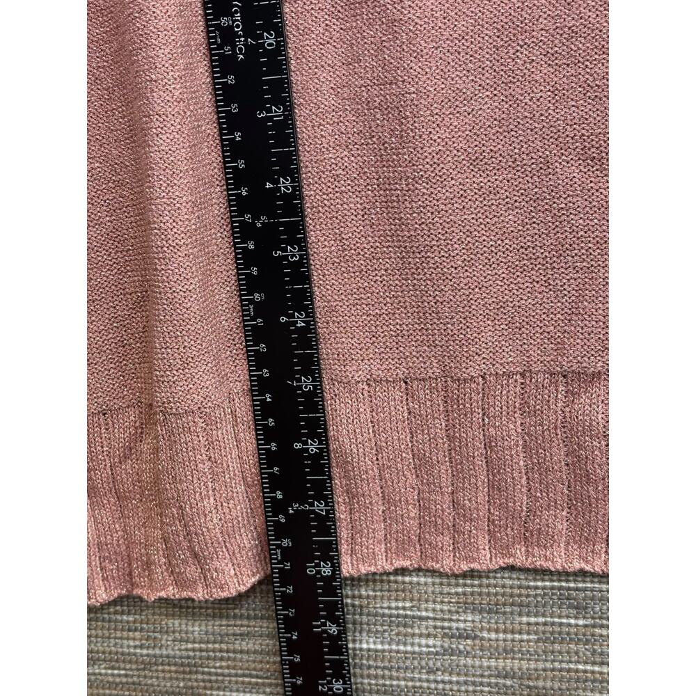 Peace Love World Sweater Women's Size 1X Dark Rose Pink Metallic Long Sleeve NEW - Picture 8 of 9